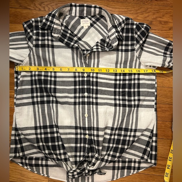 J. Crew Plaid Cropped Button Down Shirt Women’s Size XS/S - Picture 7 of 8